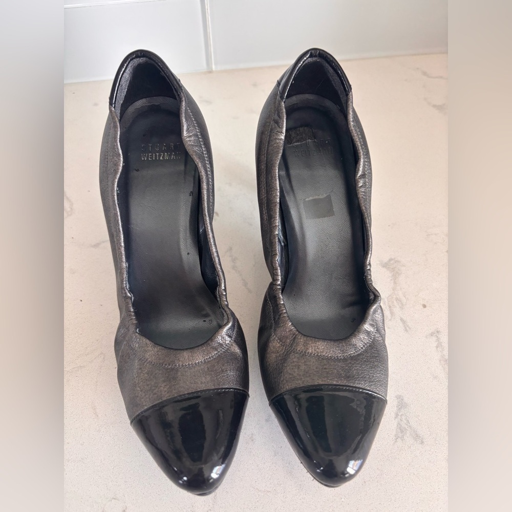 Stuart Weitzman Metallic and Black Heels